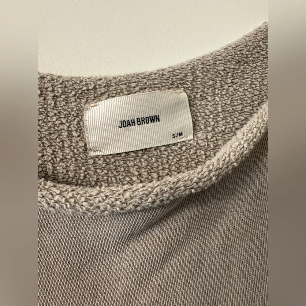 Joah Brown Slouchy Pullover Sweatshirt - 2 Size - S/M Sand French Terry - Picture 4 of 8